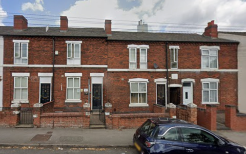 The row of red-brick terraced houses on Ida Road